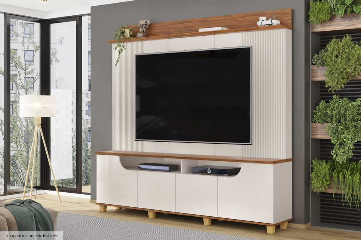 Home p/ TV até 75 Pol Gama c/4 Porta 199x188cm DJ Móveis