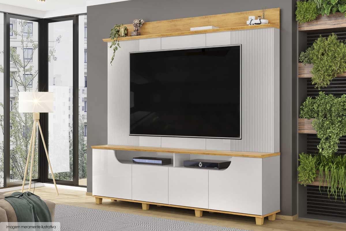 Home p/ TV até 75 Pol Gama c/4 Porta 199x188cm DJ Móveis