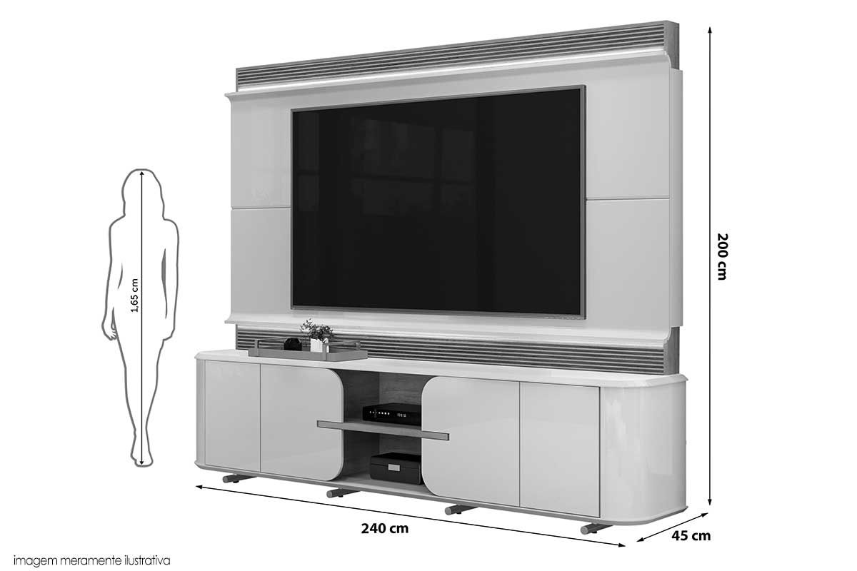 Home p/ TV até 75 Pol Lord c/ 4 Porta 240x200cm - DJ Móveis Home p/ TV até 75 Pol Lord c/ 4 Porta 240x200cm - DJ Móveis