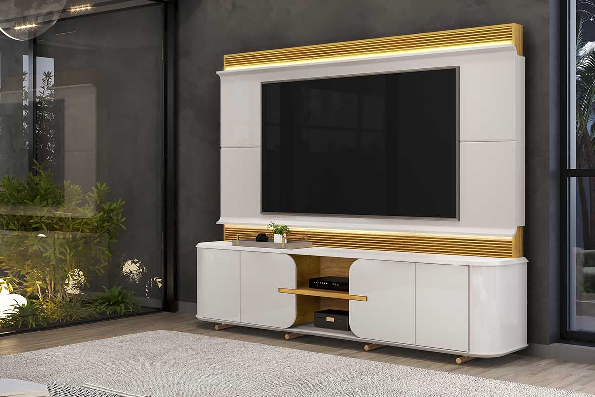 Home p/ TV até 75 Pol Lord c/ 4 Porta 240x200cm - DJ Móveis Home p/ TV até 75 Pol Lord c/ 4 Porta 240x200cm - DJ Móveis