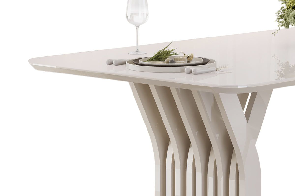 Mesa Jantar Yara c/Tampo Madeirado c/Vidro 180x100cm DJ Móveis