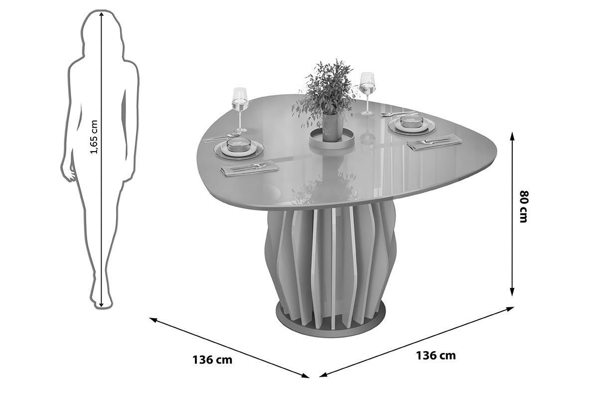 Mesa Jantar Tokyo Tampo Vid Orgânico 136cm DJ Móveis Mesa Jantar Tokyo Tampo Vid Orgânico 136cm DJ Móveis