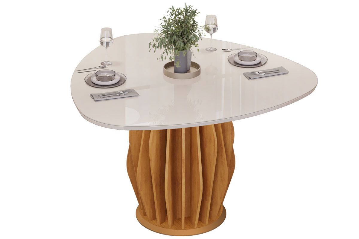 Mesa Jantar Tokyo Tampo Vid Orgânico 136cm DJ MóveisCedro/Off White Mesa Jantar Tokyo Tampo Vid Orgânico 136cm DJ MóveisCedro/Off White
