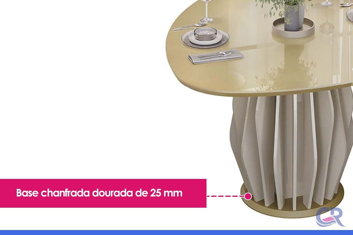 Mesa Jantar Tokyo Tampo Vid Orgânico 136cm DJ Móveis Mesa Jantar Tokyo Tampo Vid Orgânico 136cm DJ Móveis