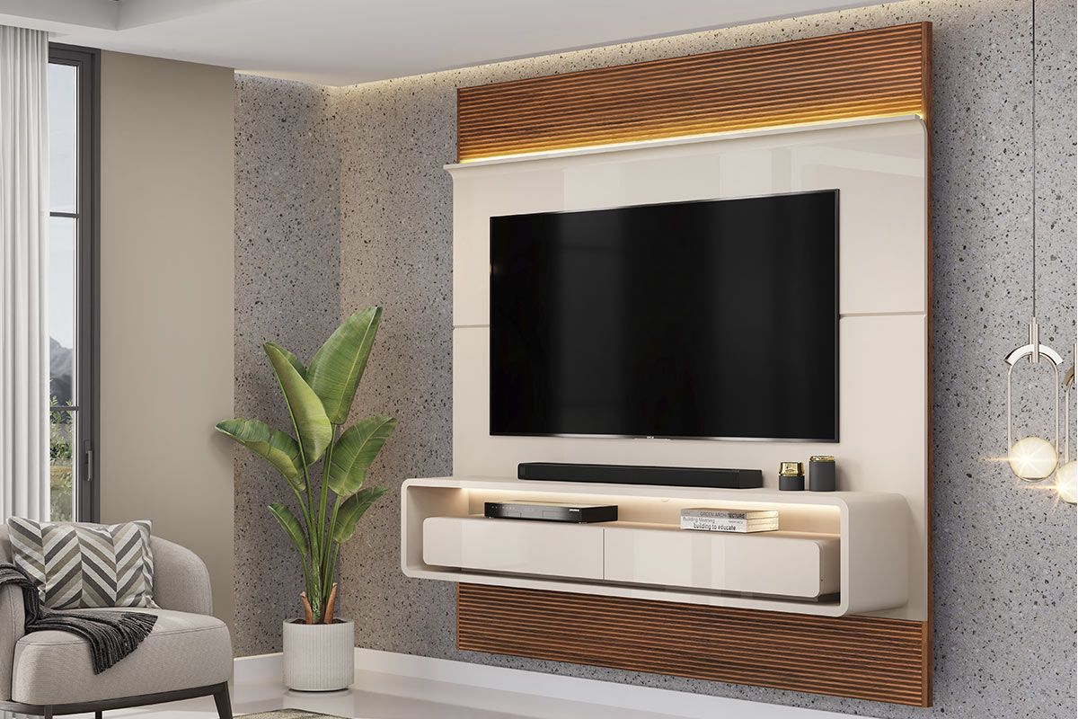 Painel Home p/ TV até 70 Pol Taylor 179x207cm DJ Móveis