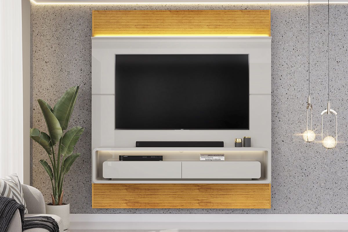 Painel Home p/ TV até 70 Pol Taylor 179x207cm DJ Móveis Painel Home p/ TV até 70 Pol Taylor 179x207cm DJ Móveis