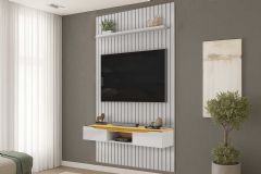 Rack Bancada c/Painel p/ TV Isac143x240cm - DJ Móveis