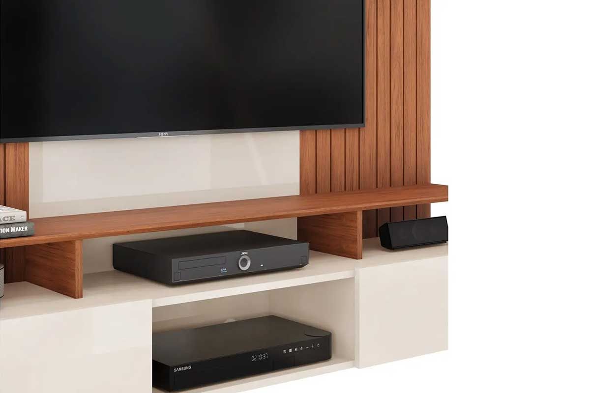 Painel Home p/ TV até 65 Pol Ben c/2 Portas 160x153cm DJ Móveis Painel Home p/ TV até 65 Pol Ben c/2 Portas 160x153cm DJ Móveis