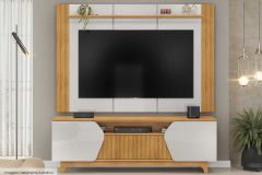 Rack Bancada c/Painel p/ TV até 75 Pol Helo 4 Portas - DJ Móveis