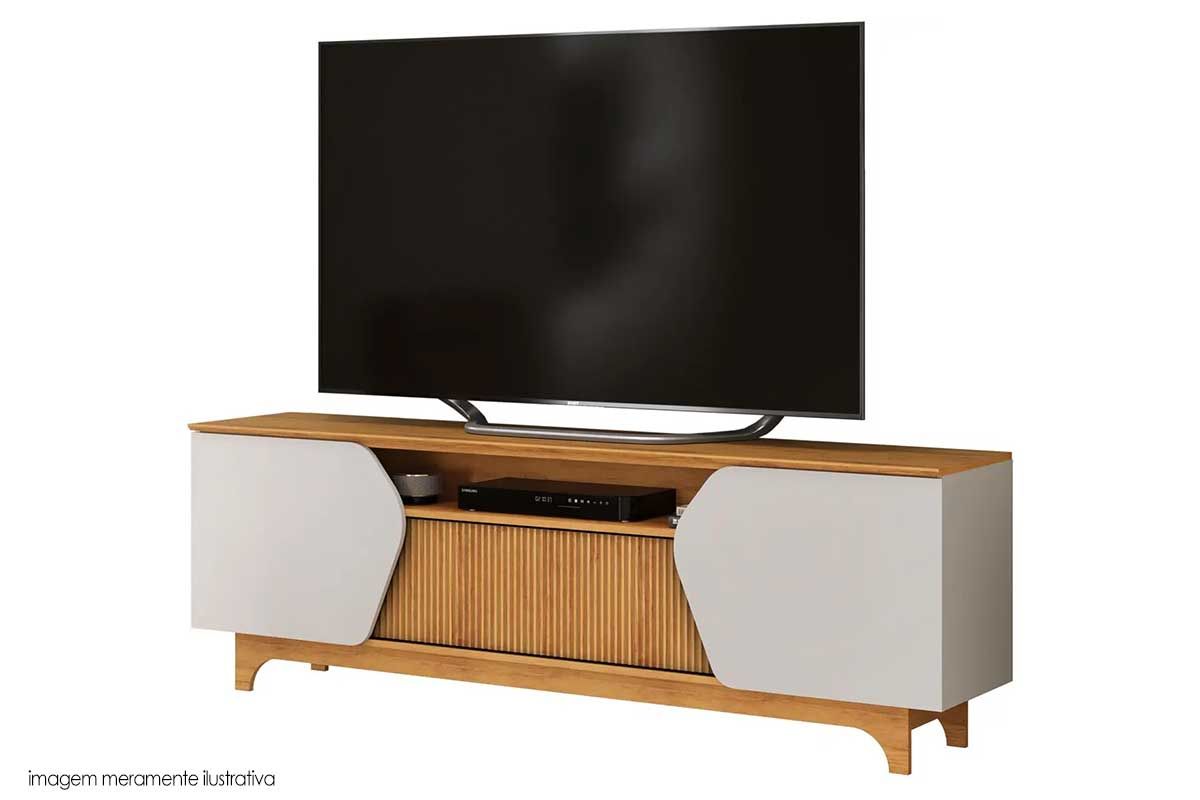 Rack Bancada p/ TV até 75 Pol Helo c/4 Portas DJ Móveis Rack Bancada p/ TV até 75 Pol Helo c/4 Portas DJ Móveis