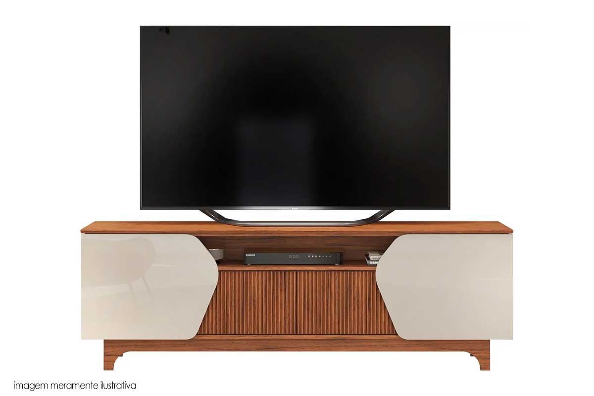 Rack Bancada p/ TV até 75 Pol Helo c/4 Portas DJ Móveis Rack Bancada p/ TV até 75 Pol Helo c/4 Portas DJ Móveis