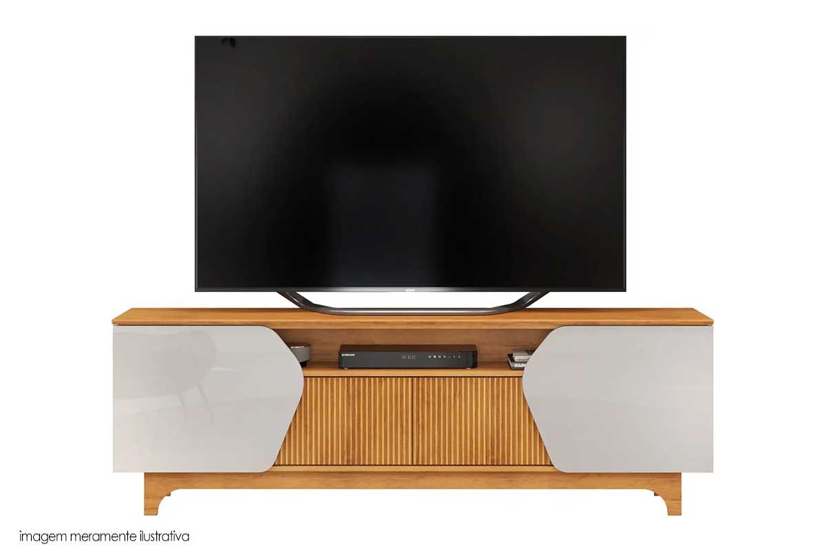 Rack Bancada p/ TV até 75 Pol Helo c/4 Portas DJ Móveis Rack Bancada p/ TV até 75 Pol Helo c/4 Portas DJ Móveis