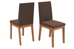 Cadeira Jantar Suzy Kit 2 un DJ Móveis - Freijo/Suede Moca Marrom