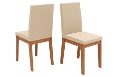 Cadeira Jantar Suzy Kit 2 un DJ Móveis - Freijo/Suede Creme
