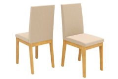 Cadeira Jantar Suzy Kit 2 un DJ Móveis - Cedro/Suede Creme