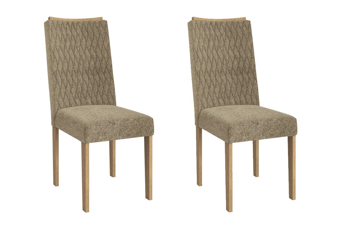 Cadeira Jantar Aura 2CAD159 Madeirado Kit 2 Un Kappesberg