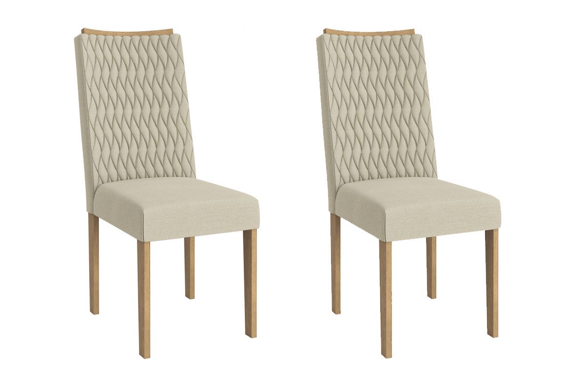 Cadeira Jantar Aura 2CAD159 Madeirado Kit 2 Un Kappesberg