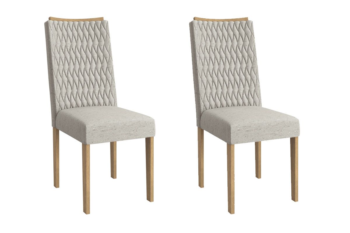 Cadeira Jantar Aura 2CAD159 Madeirado Kit 2 Un Kappesberg
