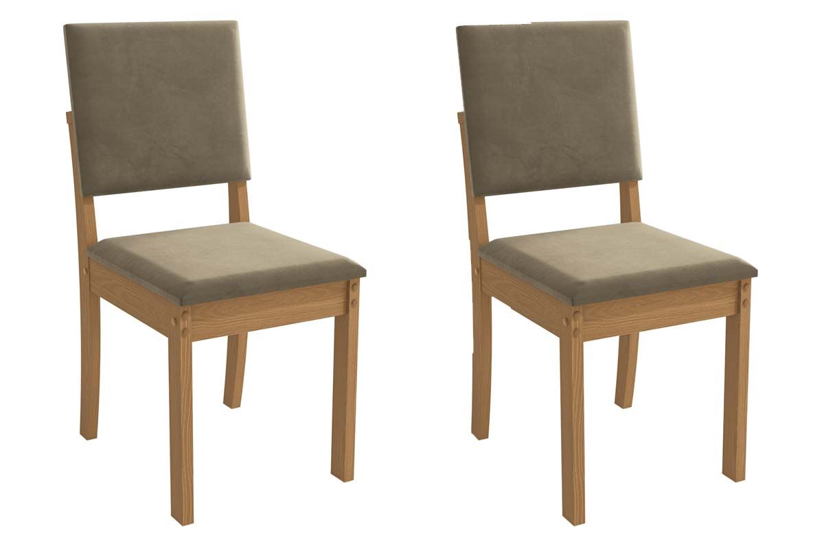 Cadeira Jantar Luna 2CAD160 Madeirado Kit 2 Un Kappesberg