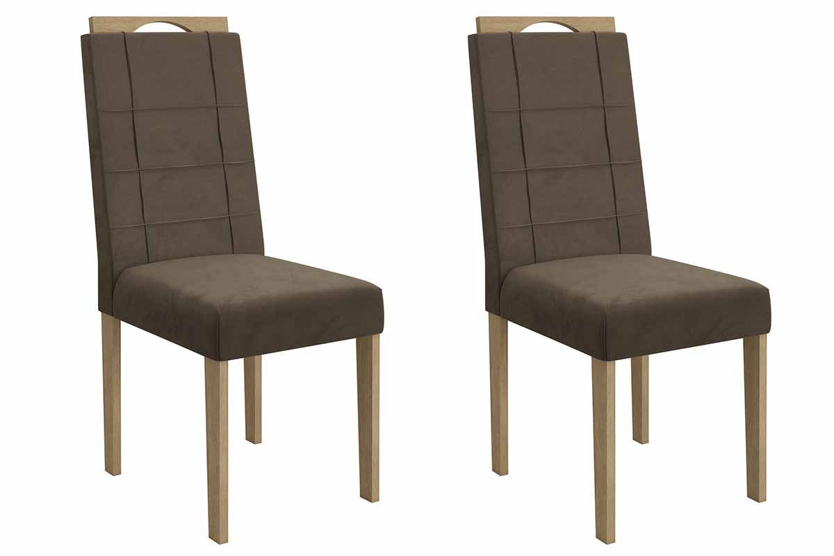 Cadeira Jantar Flora 2CAD161 Madeirado Kit 2 Un KappesbergCarvalho/Suede Capuccino Cadeira Jantar Flora 2CAD161 Madeirado Kit 2 Un KappesbergCarvalho/Suede Capuccino