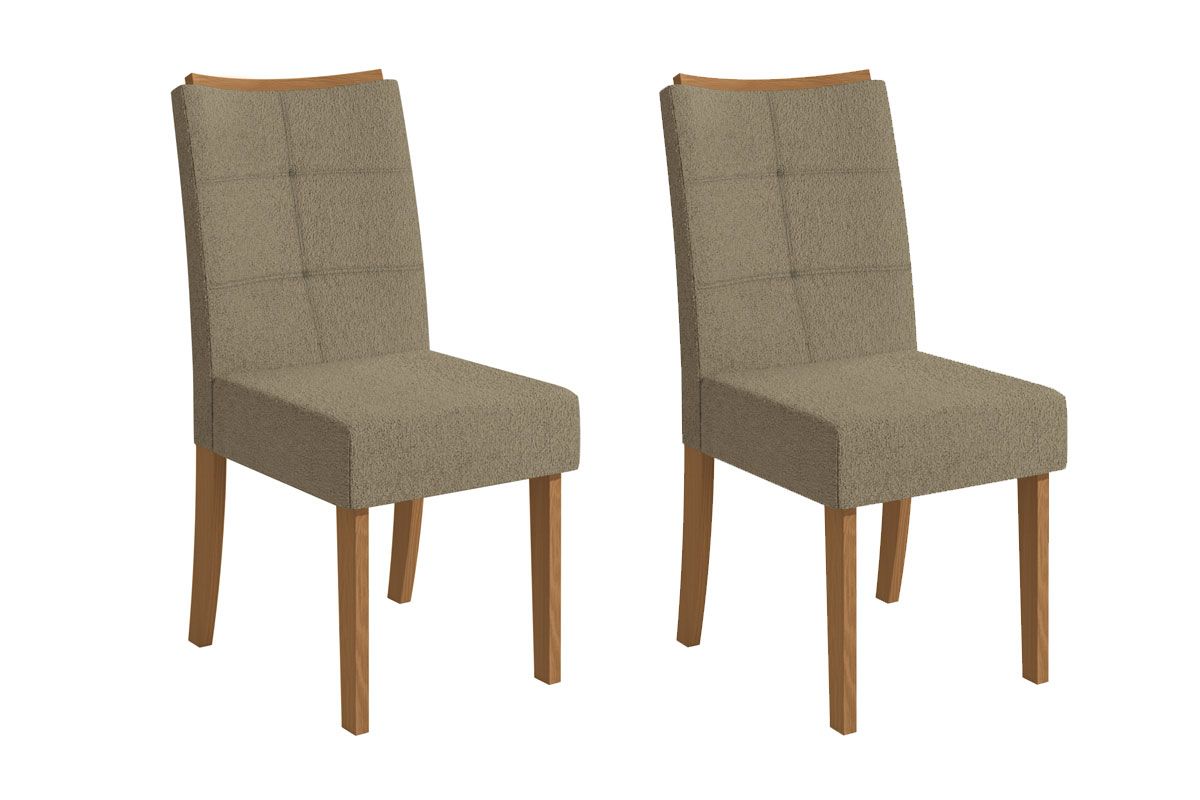 Cadeira Jantar Elva 2CAD162 Madeirado Kit 2 Un KappesbergCanela/Boucle Bege Fendi Cadeira Jantar Elva 2CAD162 Madeirado Kit 2 Un KappesbergCanela/Boucle Bege Fendi