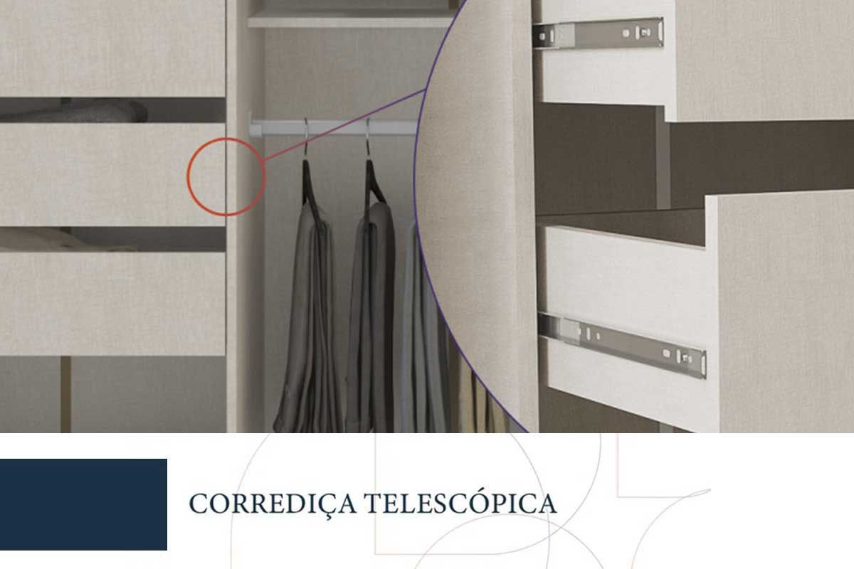 Guarda Roupa Casal 2 Portas de Correr e 6 Gavetas Coimbra Politorno