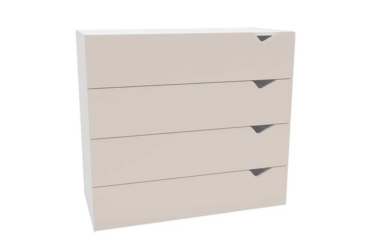 Cômoda Porto c/4 Gavetas PolitornoBranco/Creme