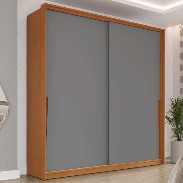 Guarda Roupa Casal 2 Portas de Correr e 2 Gavetas Porto PolitornoFreijo/Cinza Guarda Roupa Casal 2 Portas de Correr e 2 Gavetas Porto PolitornoFreijo/Cinza