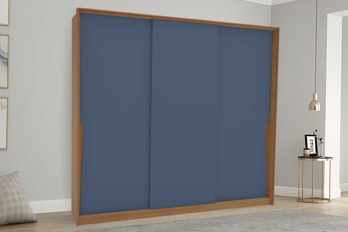 Guarda Roupa Casal 3 Portas de Correr e 4 Gavetas Porto Politorno