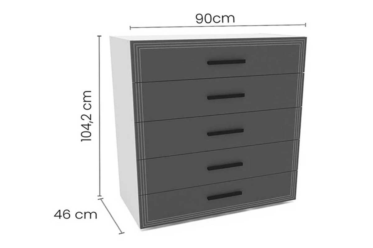 Cômoda Valência c/5 Gavetas Politorno Cômoda Valência c/5 Gavetas Politorno