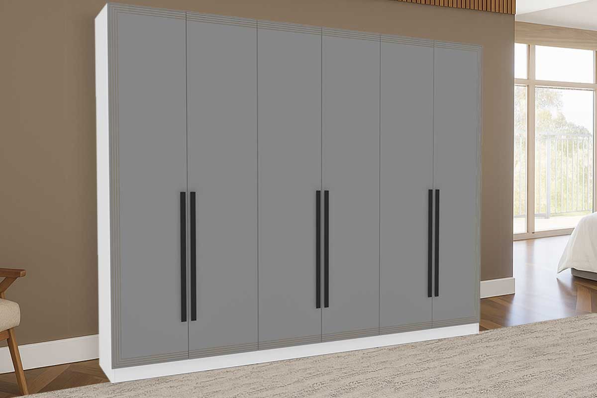 Guarda Roupa Casal 6 Portas e 4 Gavetas Valência Politorno