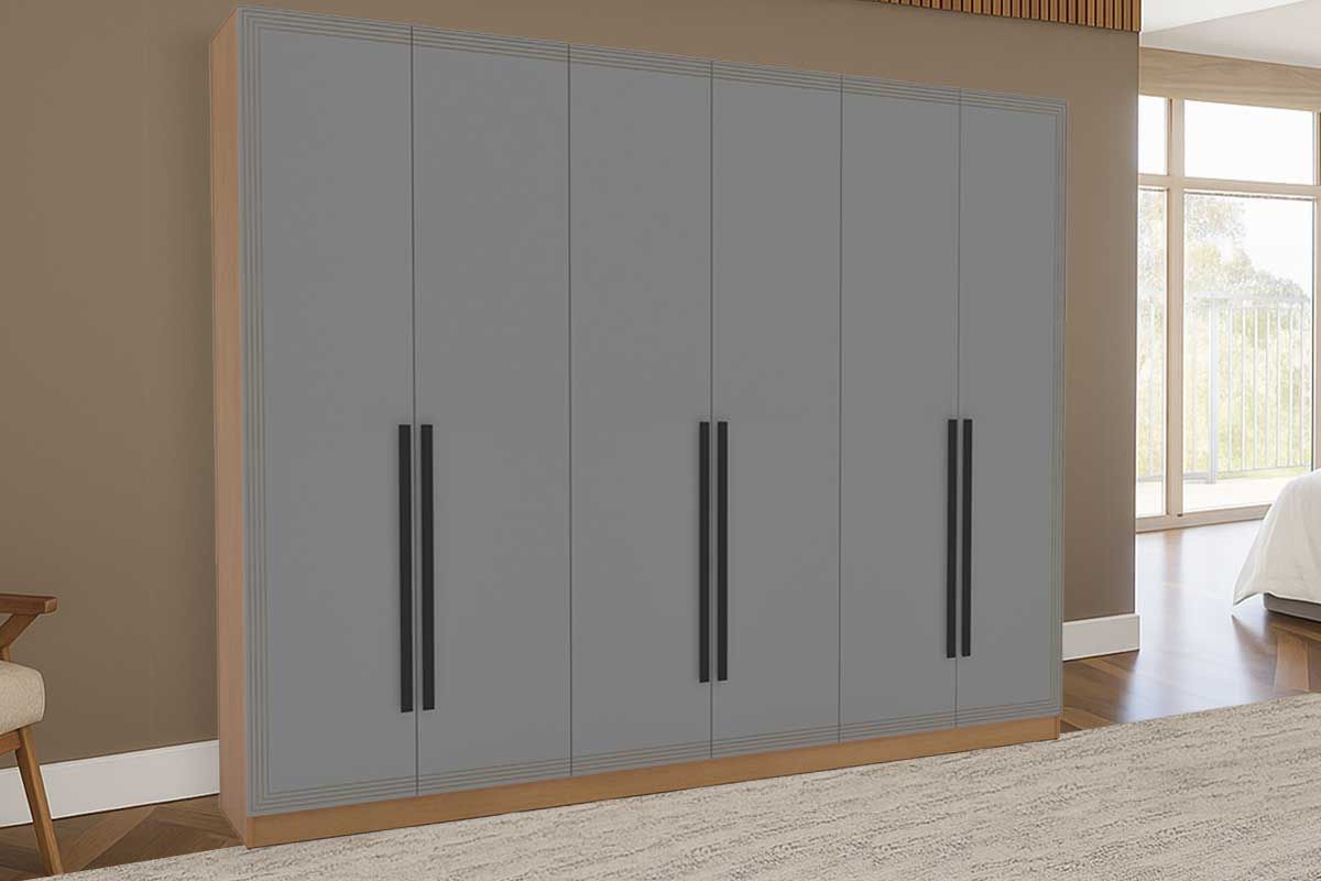 Guarda Roupa Casal 6 Portas e 4 Gavetas Valência Politorno