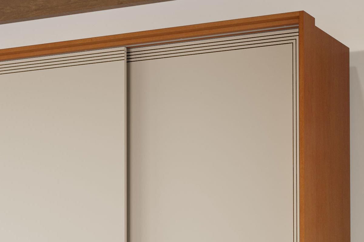 Guarda Roupa Casal 3 Portas de Correr e 4 Gavetas Valência Politorno