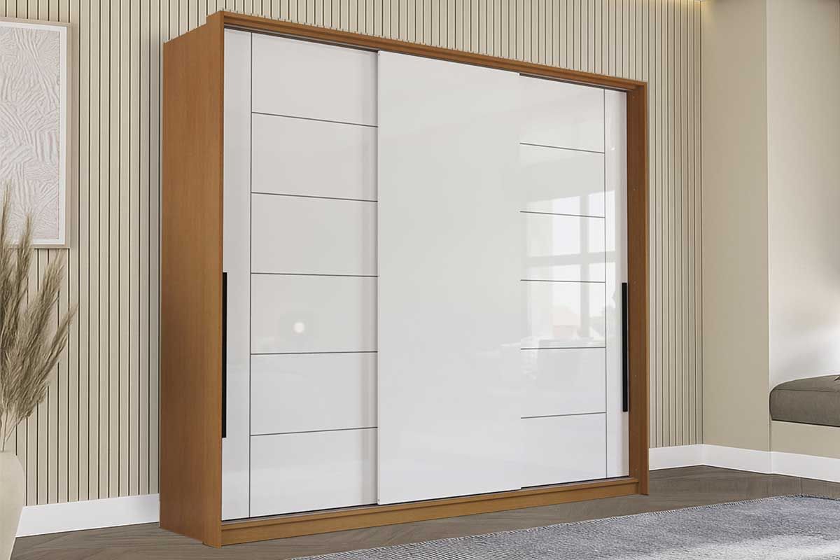 Guarda Roupa Casal 3 Portas de Correr e 4 Gavetas Lisboa Politorno