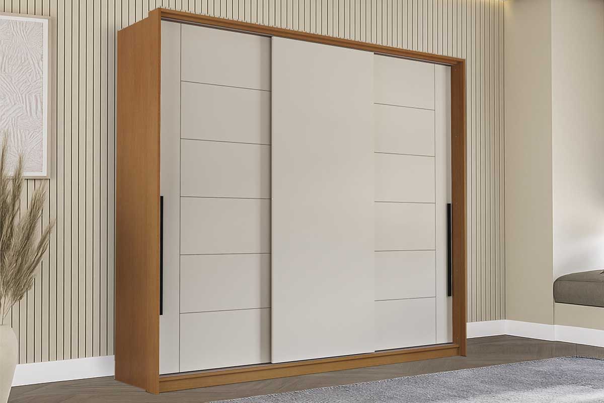Guarda Roupa Casal 3 Portas de Correr e 4 Gavetas Lisboa Politorno