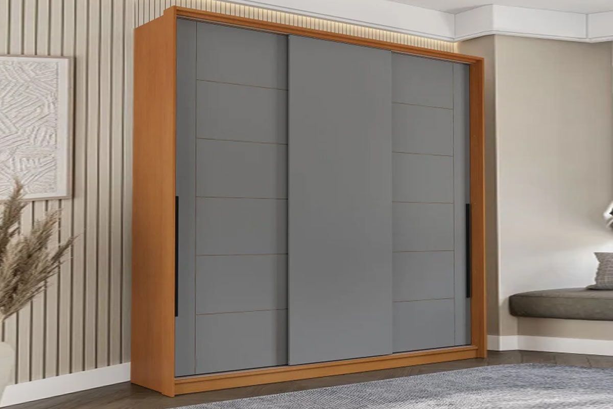 Guarda Roupa Casal 3 Portas de Correr e 4 Gavetas Lisboa Politorno