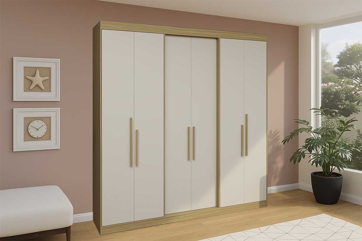 Guarda Roupa Casal 6 Portas e 2 Gavetas PH 1804 Herval Guarda Roupa Casal 6 Portas e 2 Gavetas PH 1804 Herval