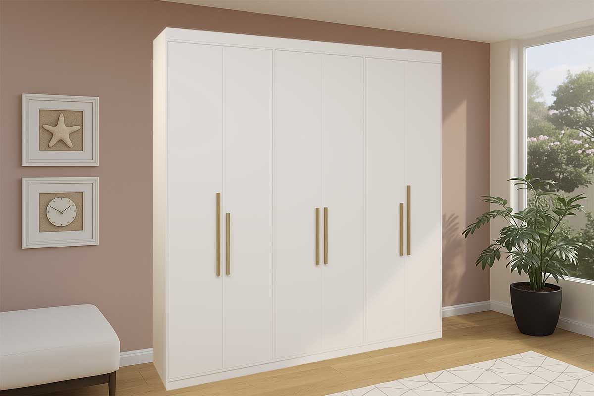 Guarda Roupa Casal 6 Portas e 2 Gavetas PH 1804 HervalBranco Guarda Roupa Casal 6 Portas e 2 Gavetas PH 1804 HervalBranco
