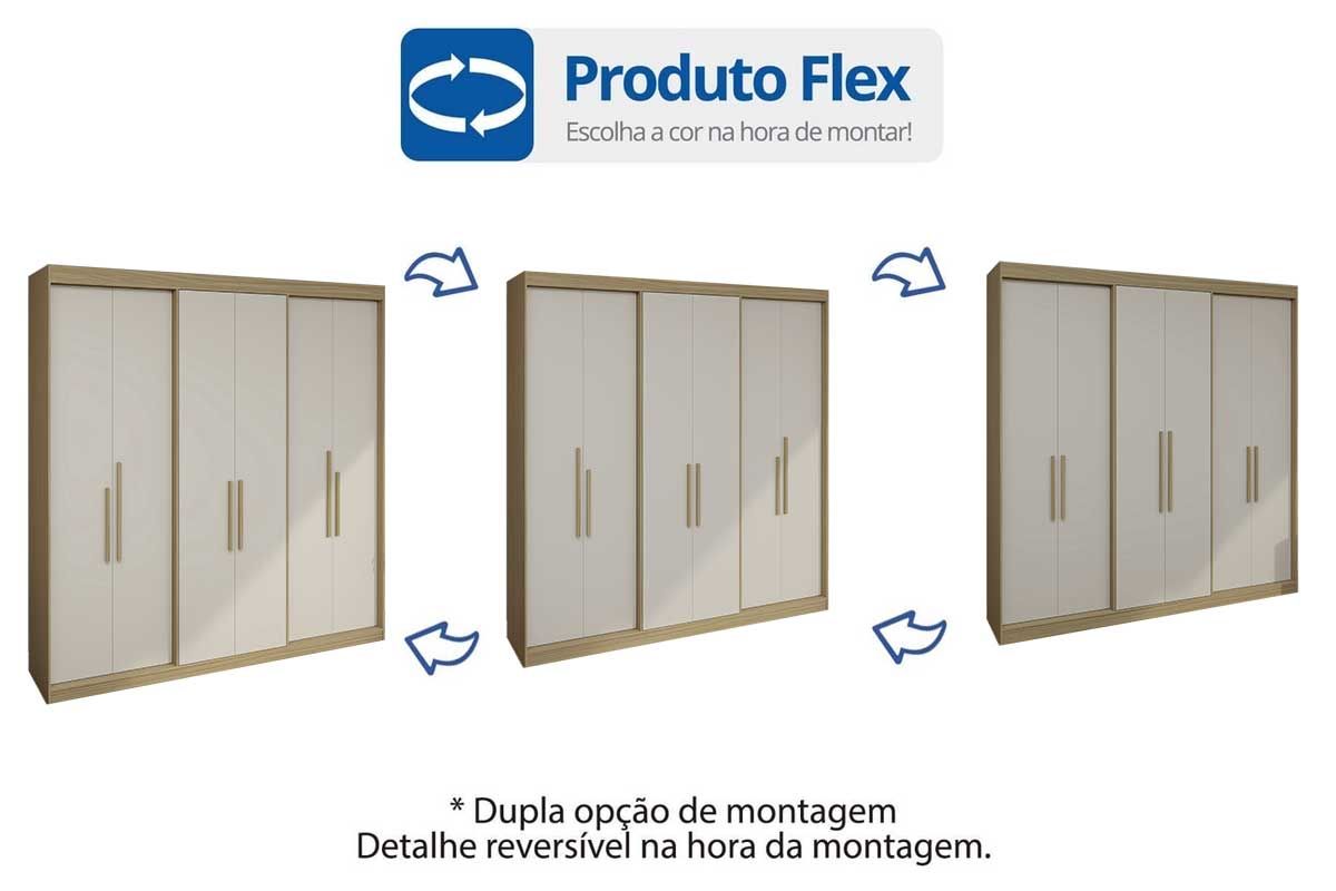 Guarda Roupa Casal 6 Portas e 2 Gavetas PH 1804 Herval Guarda Roupa Casal 6 Portas e 2 Gavetas PH 1804 Herval