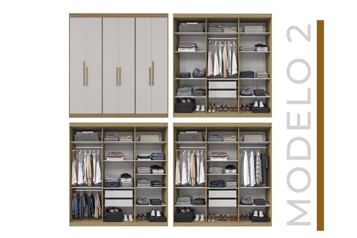 Guarda Roupa Casal 6 Portas e 2 Gavetas PH 1804 Herval Guarda Roupa Casal 6 Portas e 2 Gavetas PH 1804 Herval
