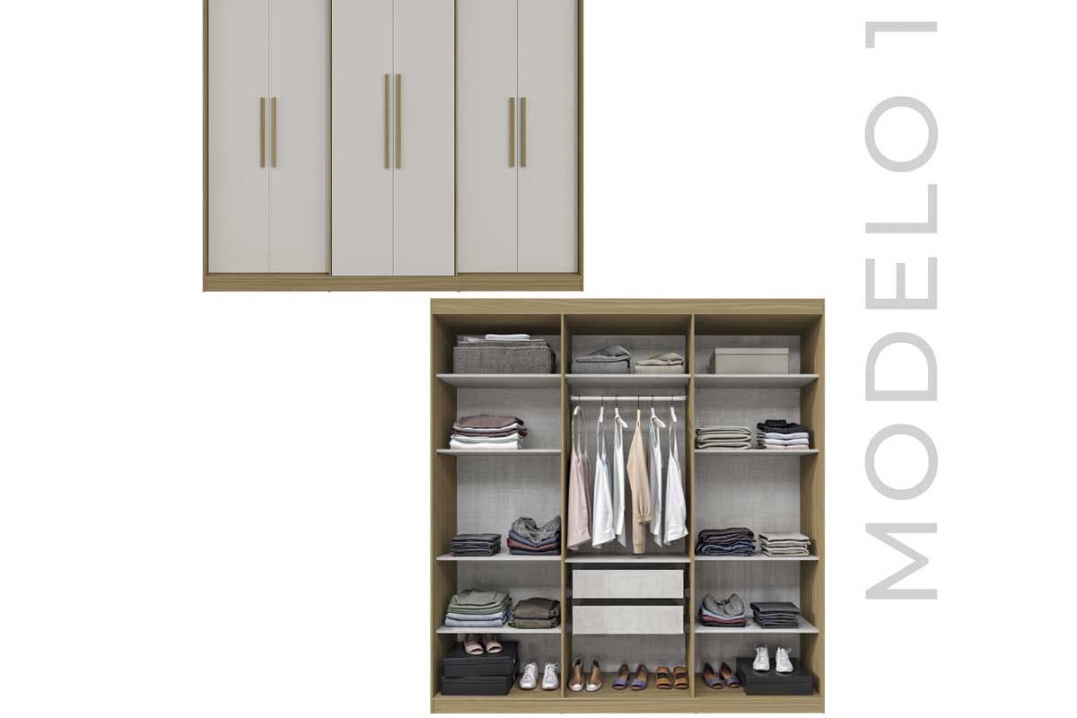 Guarda Roupa Casal 6 Portas (2 c/Espelho) e 2 Gavetas PH 1804 Herval Guarda Roupa Casal 6 Portas (2 c/Espelho) e 2 Gavetas PH 1804 Herval