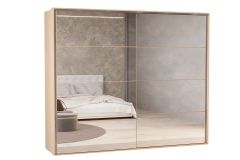 Guarda Roupa Casal 2 Portas de Correr c/Espelho e 4 Gavetas PH 1806 Herval