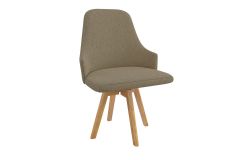 Cadeira Jantar Suria 1C002CA Premium Madeira Maciça 1 Un Kappesberg - Carvalho/Boucle Bege Fendi