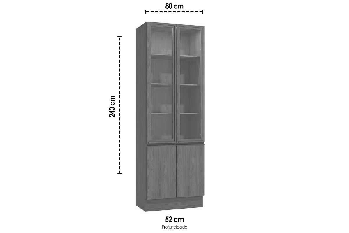 Cristaleira Cozinha Kappesberg Maxxi G756 c/4 Portas c/Vidro 80cm