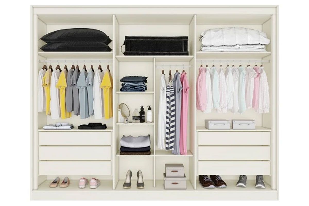 Guarda Roupa Casal 6 Portas (2 c/Espelho) e 6 Gavetas Argos Europa Guarda Roupa Casal 6 Portas (2 c/Espelho) e 6 Gavetas Argos Europa