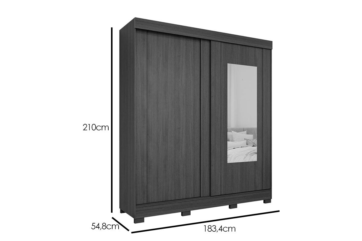 Guarda Roupa Casal 2 Portas de Correr (1 c/Espelho) e 8 Gavetas Ilheus Panan Guarda Roupa Casal 2 Portas de Correr (1 c/Espelho) e 8 Gavetas Ilheus Panan