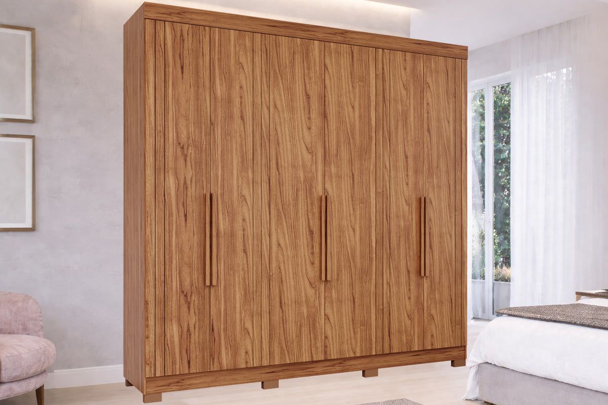 Guarda Roupa Casal 6 Portas e 6 Gavetas c/Pés Cecilia Panan
