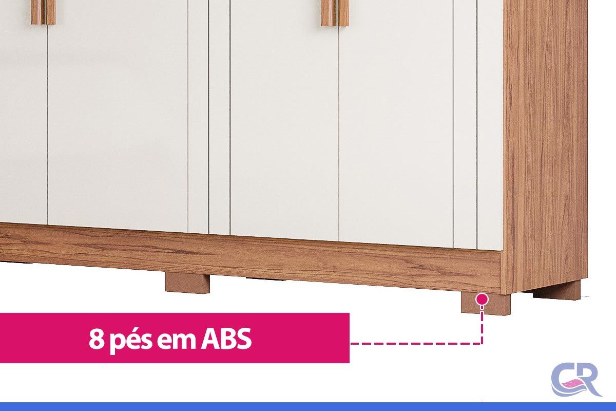 Guarda Roupa Casal 6 Portas e 6 Gavetas c/Pés Cecilia Panan