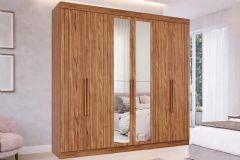 Guarda Roupa Casal 6 Portas (2 c/Espelho) e 6 Gavetas Cecilia Panan