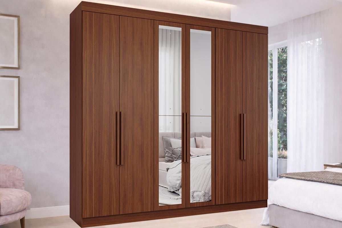 Guarda Roupa Casal 6 Portas (2 c/Espelho) e 6 Gavetas Cecilia PananJequitiba Guarda Roupa Casal 6 Portas (2 c/Espelho) e 6 Gavetas Cecilia PananJequitiba